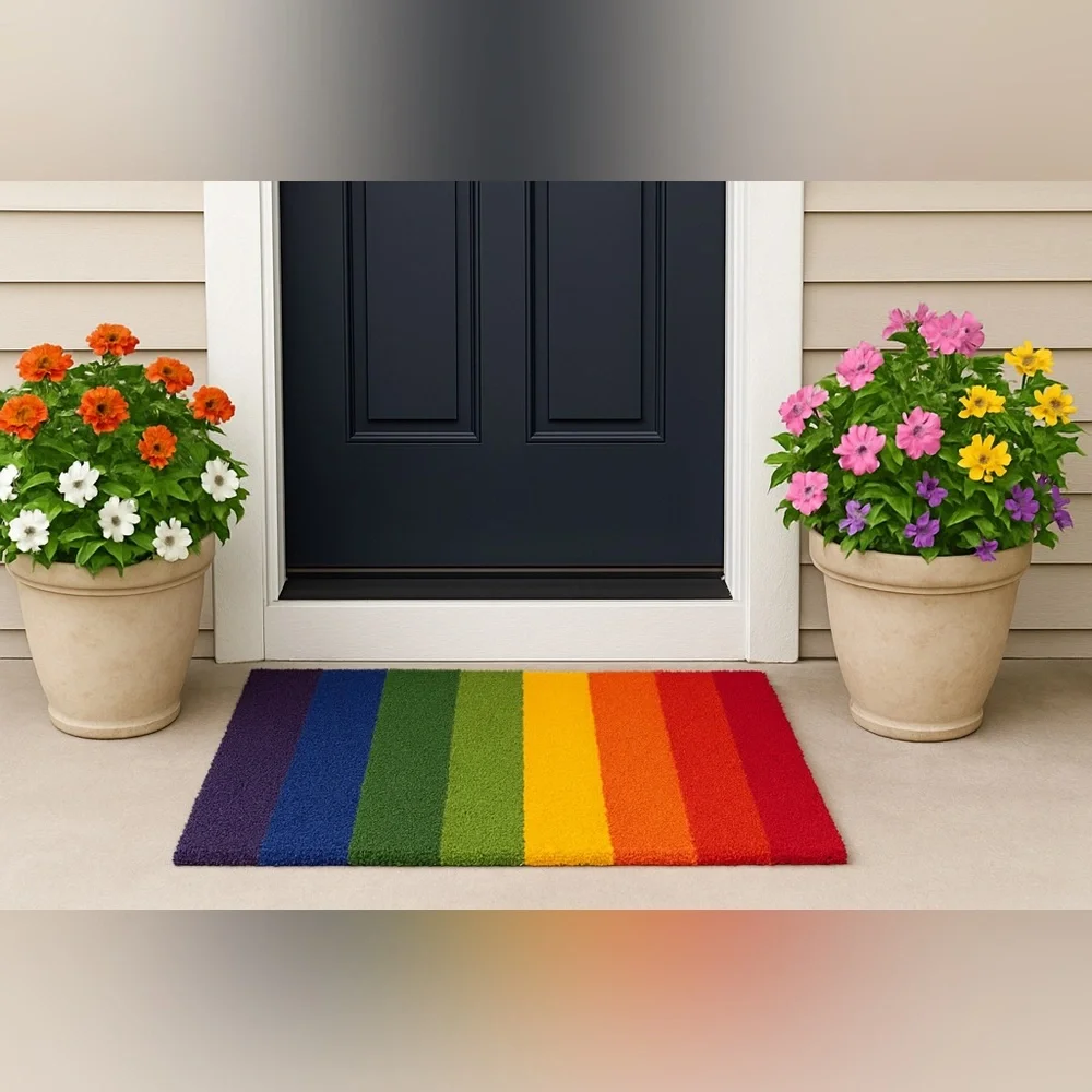 Vibrant Rainbow Door Mat
